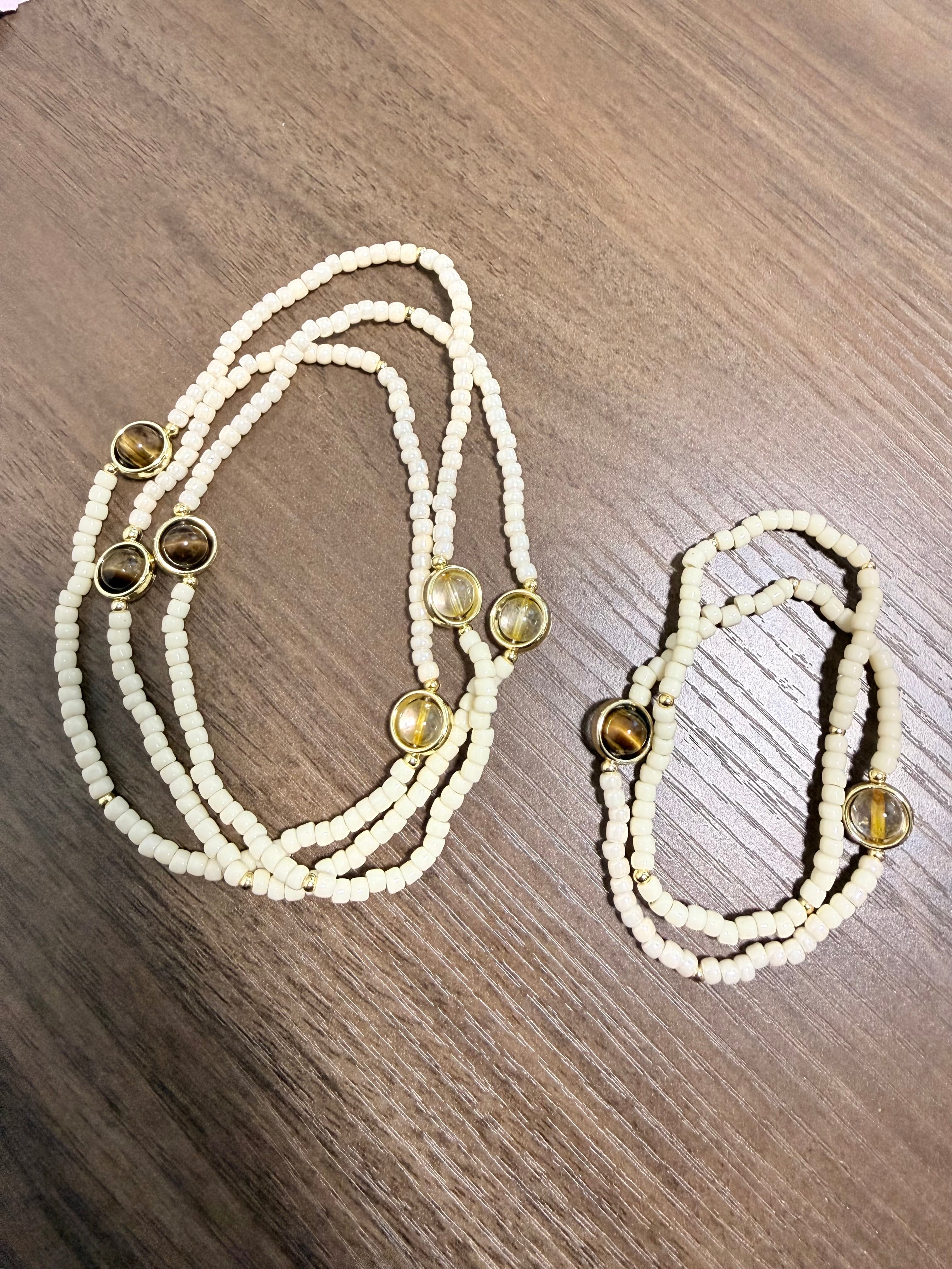 Tigers eye and citrine waistbeads