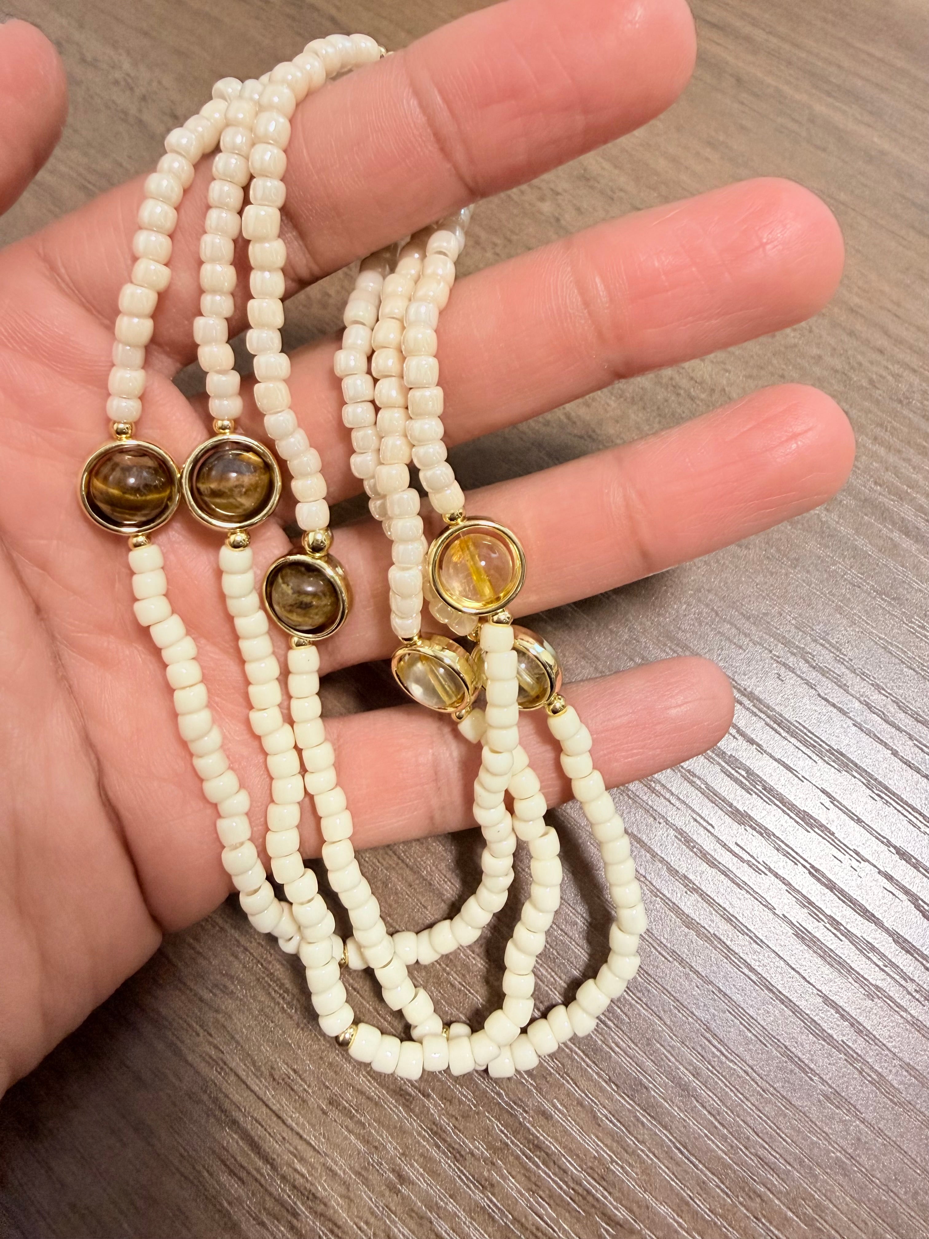 Tigers eye and citrine waistbeads