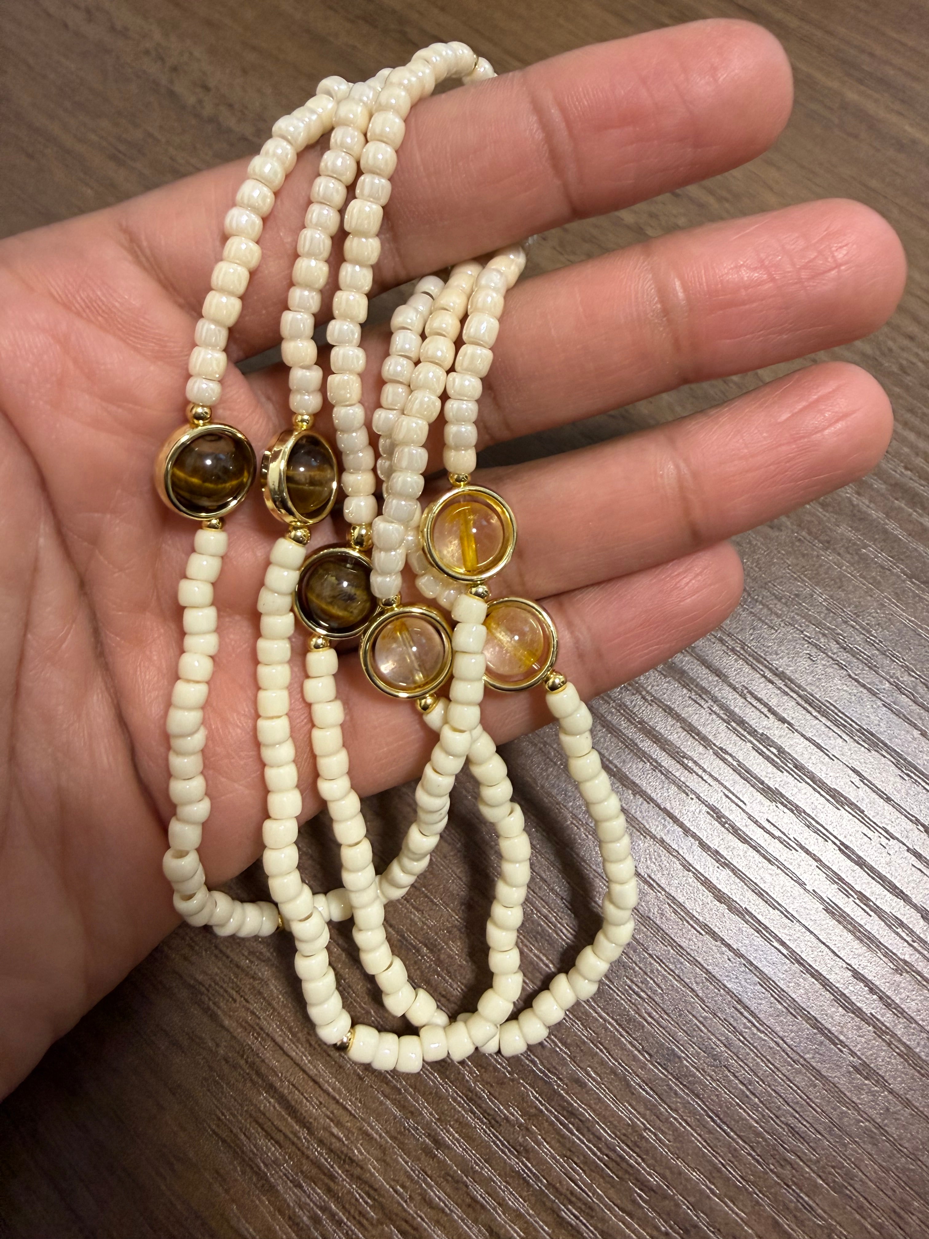 Tigers eye and citrine waistbeads
